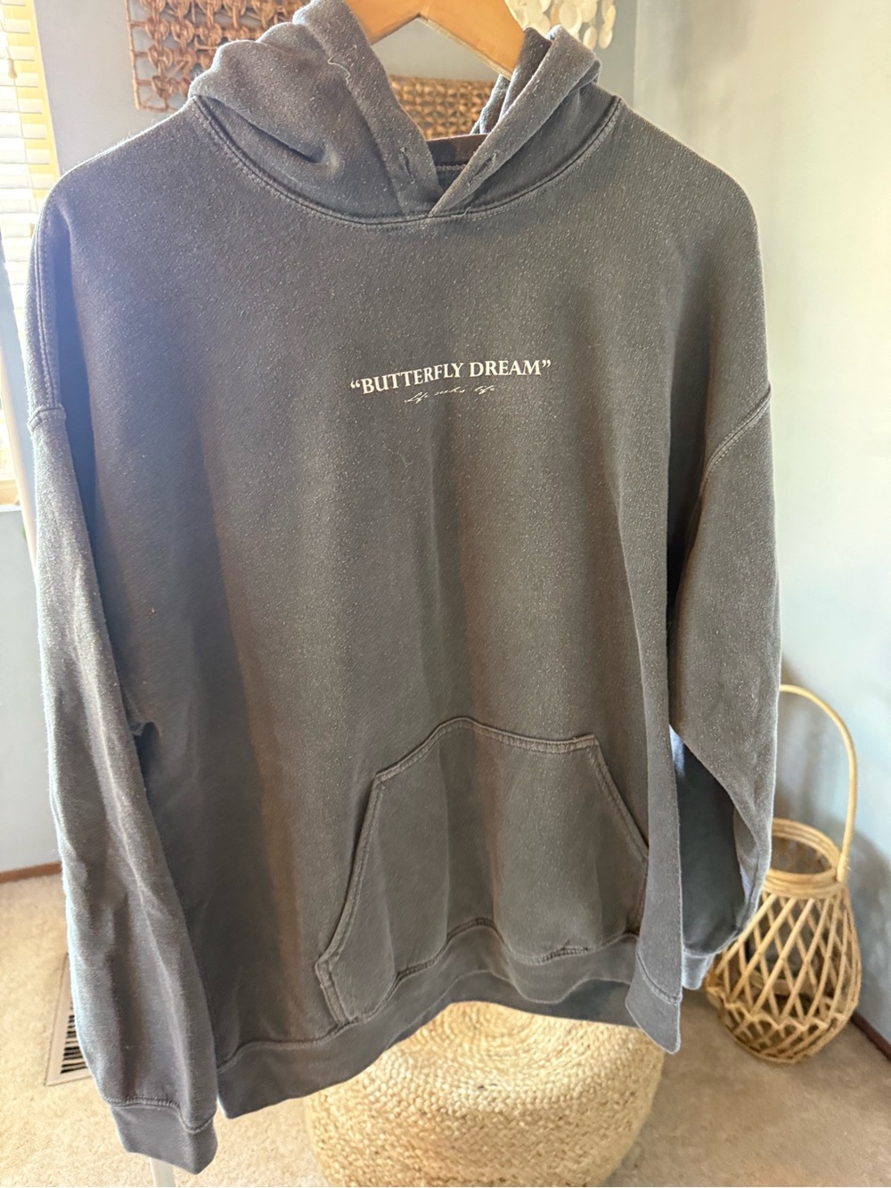 "Butterfly Dream" Black Pullover Hoodie